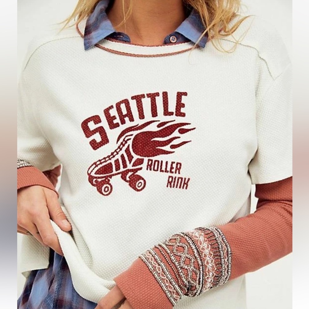 NWT Free People Embellished Graphic Twofer